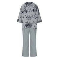 Ženska pidžama - cvjetna odjeća za spavanje sa kapri hlače saloni