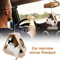 Viseći automobil ogledala Privjesak Slatka Cat Redview ukras ukras i viseći