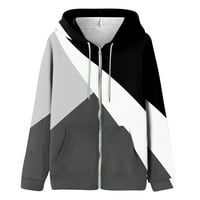 Podplug ženske prevelike zip up dukseve dukseve Y2K odjeća tinejdžerka jeseni jaknu casual jakne za