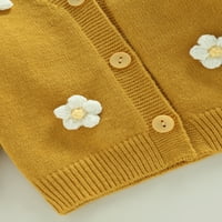 Musuos Baby Girl Cardigan dugih rukava cvjetni gumb pletene džemper jakne vrhove