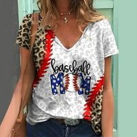 Ženska latica vrhova Vruća s kratkim rukavima za bejzbol košulje Slatke ljetne casual t majice Labavi
