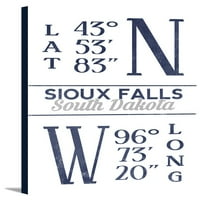 Siou Falls, Južna Dakota - Zemljopisna širina i dužina - Lintna umjetnička djela