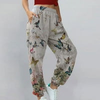Voncos casual pantalone za žene na prodaju - cvjetna tiskana vježba Atletska lagana temmska pantalona