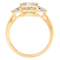 2.32ct Princess Cut Yellow Moissine 18K žuta zlatna godišnjica Angažmane kamene prstene veličine 6,25