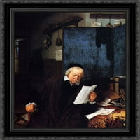 Advokat u svojoj studiji Crni ukrašeni drveni plameni umjetnost od strane Ostade, Adriaen kombi