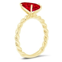 2. CT Sjajno markize Cleani simulirani dijamant 18k žuti zlatni pasijans prsten sz 6.5