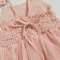 Izhanske novorođene dječje djevojke ljetne haljine u šupljim rođendani Tutu haljine ružičaste 3- mjeseci