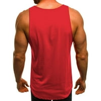 Tking Fashion Fashion Muška Ležerne tanko pismo tiskane bez rukava Top majica Top bluza - Red XL
