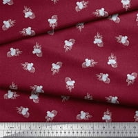 Soimoi crveni pol georgette tkaninski umjetnički cvjetni ispis šiva šibice tkanine