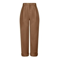 Entyinea Capri pantalone za žene, žene elastične visokog struka konusne hlače Ležerne prilike labavi