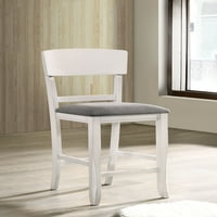 Sportaza savremena blagovaonica Kontrola po visini stolice Set stolica samo bijelo puno drveta siva podstavljena tkanina