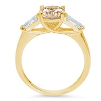 2.5ct ovalni rez šampanjac simulirani dijamant 18k žuti zlatni godišnjički angažman kamena prstena veličine