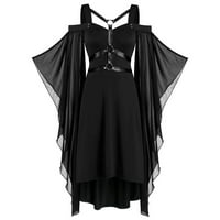Naughtyhood Gothic haljine za žene, žene plus veličina hladnog ramena leptir rukava čipka za Halloween haljinu