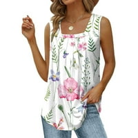 Ženski saglasni cvjetni camisole TOP ljetne modne četvorne majice Tunic casual vintage bez rukava cvjetni