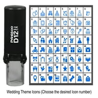 Printtoo Personalizirani ikoni za vjenčanje za vjenčanje Okrugli gumeni žig samoinking stamper -violet