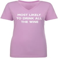 Najvjerovatnije piti svu košulju V-izrez Womens V-izrez