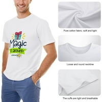 Magija je oko muške grafičke majice Vintage kratki rukav Sport Tee White-Magic je oko XL
