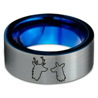 Volfram jelen zagledane doe ljubavi gravirane prstene za muškarce za muškarce žene udobnosti plavog