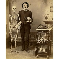 Cafepress - Edgar Allan Poe Victorian sa kosturnom lubalom mojom - neklizajuća gumena gumena mousepad,