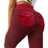 Joga hlače za žene sa džepovima Ženski visoko struk trčanje kravata-boja Hlače Workging Yoga Hlače Je2574