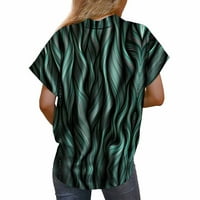 Noćni na vrhu za žene bluza TEE REPEL kratki rukav Ležerni print zeleni XXL