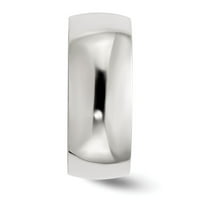 Edward Mirell Black Titanium & Sterling srebrne polirane prstene veličine: 8; za odrasle i tinejdžere; Za žene i muškarce