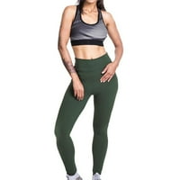 Ženske gamaše Jednobojno Stretch Stretchcy Fitness Workout Hlače Green XL