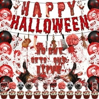 YDXL Halloween Banner Realistic izgleda svijetla boja horor dizajn Izvrsni uzorak papir natpis Foto