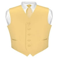 Muški haljina prsluk i mršav kravata Čvrsta zlatna boja 2,5 Set kravate za vrat SZ 2xl