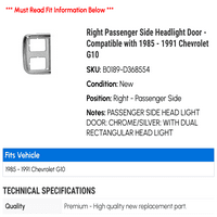Vrata prednjih svjetiljka putnika - kompatibilna sa - Chevy G 1990