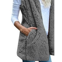 Relanfenk Womens Vest Winter Warm Hoodie Outwear Casual Coat Sherpa Jakna