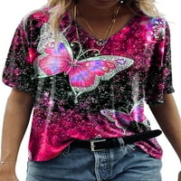 Žene Pulover V-izrez Majica Ljetne osnovne grafičke majice
