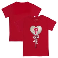 Dojenčad sićušni otvor za crvenu filadelfiju Phillies Heart Lolly majica