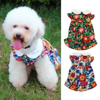 Shulemin haljina za pse navrag cvjetni print kratki rukav modni odjeću prozračna ležerna haljina mačka