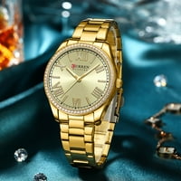 Curren Luxury Kvarcna ženska narukvica sat Srebrni šarmantni kotačić za rinestone sa nehrđajućim čeličnim