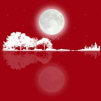 Prirodna gitarska noćna noćna kardinalna crvena grafika TEE - Dizajn ljudi 2xl