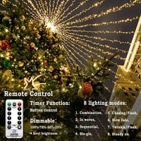 Vanjska božićna svjetla LED 403FT String Svjetla Načini i tajmer Fairy Light utikač u vodootporno LED
