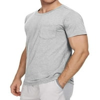 Avamo Muškarci Classic Basic Solid Pamunski mješavina Pulover T Majica Bluza Okrugli vrat Skraćena ljetna