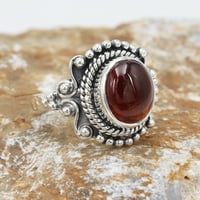 Zemlja dragulje nakit garnat prsten-sterling srebrna ring-pasijan za ručno izrađen prsten-crveni granetsko