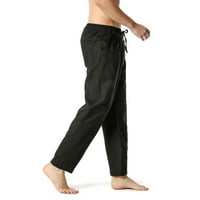 Muške hlače čišćenje muške posteljine labave casual elastične strugove Hlače Yoga hlače Početna Hlače