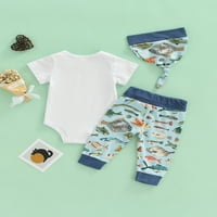 Canrulo novorođenčad dječake Djevojke Pismo odjeće Ispis kratkih rukava Roma + ribe Patchwork kratke