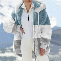Rollbacks Winter Hoodies za žene zip-up šerpa fleece jakna s dugim rukavima prevelika dukserica s kapuljačom