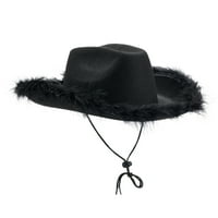 Ženski kaubojski šešir, odrasla puna boja krznene obloge široko jadna šeširka ženska kapa za zabavu