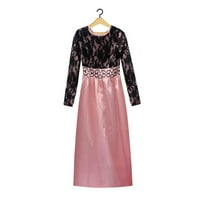 Yubnlvae Haljine za žene Žene Haljine Kaftan Arap Jilbab Abaya Čipka za šištanje Maxi haljina - Pink