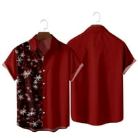 Cotonie Muška košulja Božićna majica kratkih rukava Casual Beach Božićna grafička isključivanja bluza