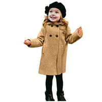 Kali_store Girl's Jacket Girl Cute Hoodie Coput Outfit Toddler Ispis Outerwear Khaki, 18-mjeseci