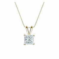 Pariz nakit 14K Čvrsto žuto zlatno ogrlica karat princeza kreirala dijamant
