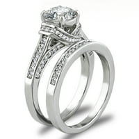 Njegove i njene odgovarajući vjenčani prstenovi od nehrđajućeg čelika kubični cirkonijski mladenci svadbeni