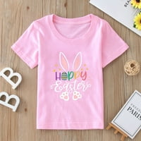 Uskršnji dječaci Toddler Baby Kids Boys Girls Happy Easter Bunny košulje s kratkim rukavima The Majice