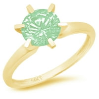 3CT sjajan okrugli rez VVS originalni sukob bez zelenog simuliranog dijamanta Pravi žigosani puni 18k žuti zlatni dizajner za mladensku godišnjicu Angažovanje vjenčanog pasijanskog prstena veličine 7,25